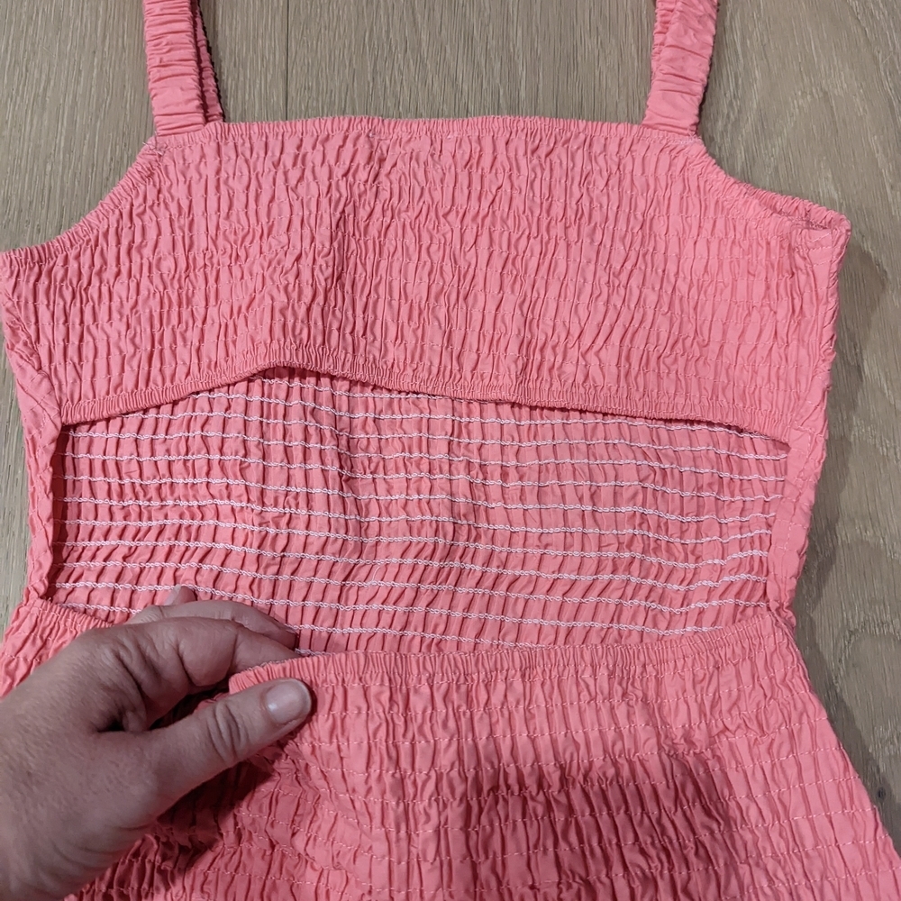 Pink Ruffled Smocked Mini Dress - Picture 4 of 7